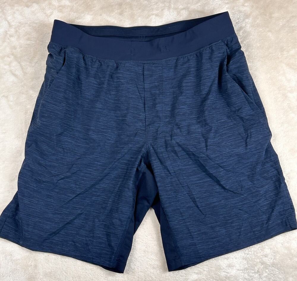 Lululemon License To Train Shorts Men’s Sz L Heathered Blue 7 Gym Running